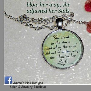 Inspirational Quote Glass Dome Pendant